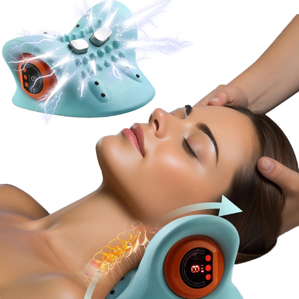 Neck Massager Adults Cervical Spine Relief Traction Portable Neck Head Acupuncture Point Massage Pillow