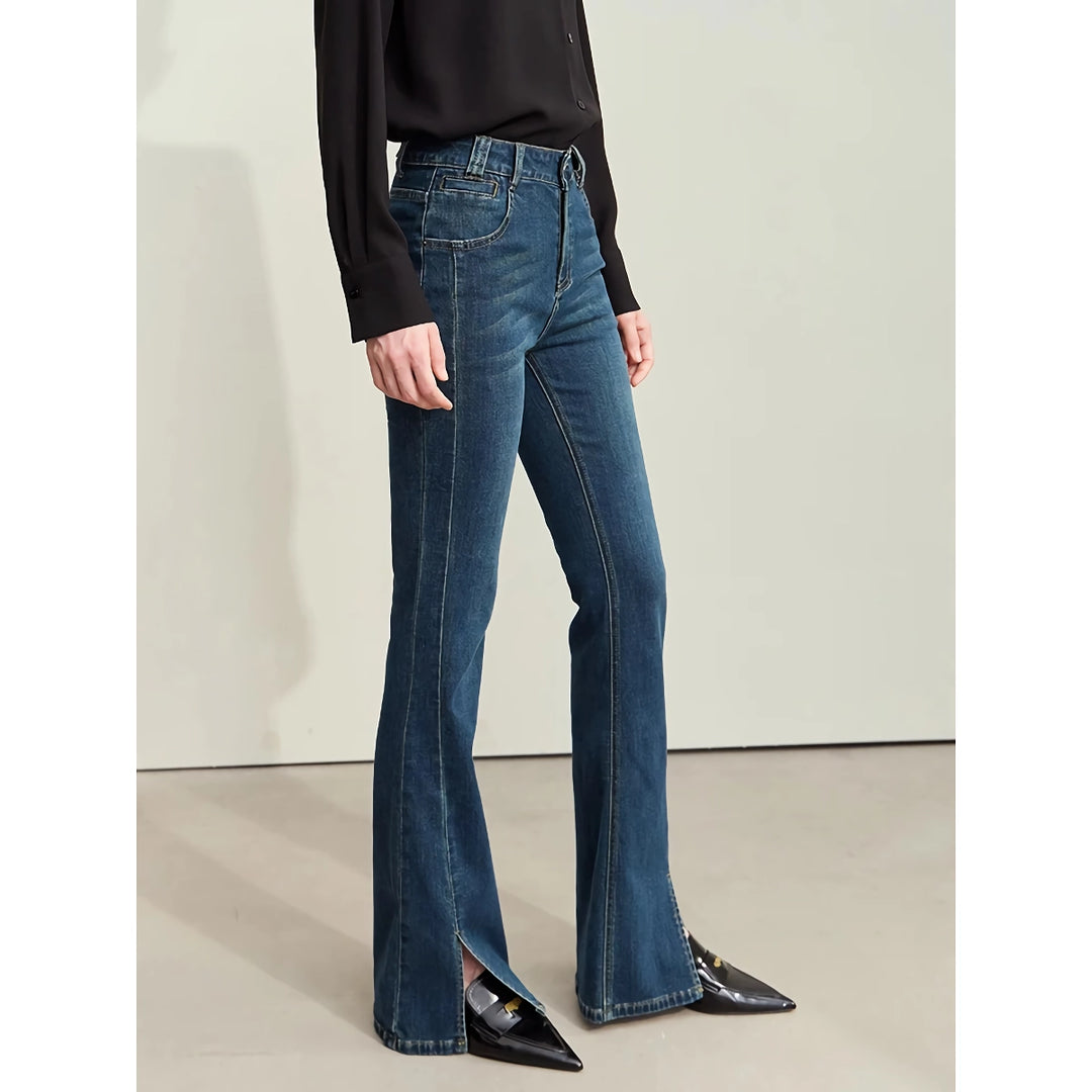 Minimalist Retro Slim Fit Denim Jeans for Women - Autumn Collection