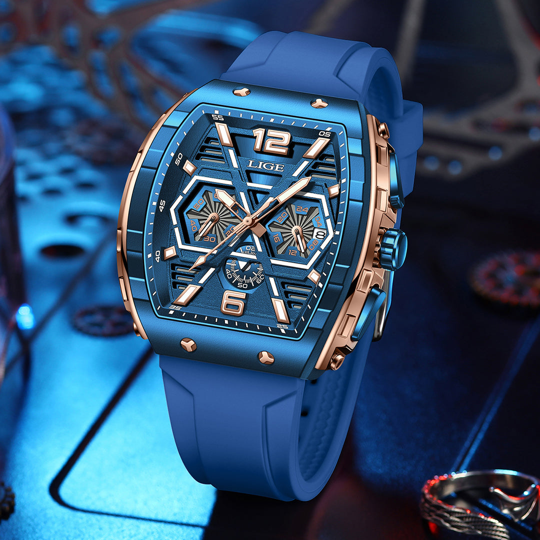 Luxury Square Waterproof Chronograph Watch