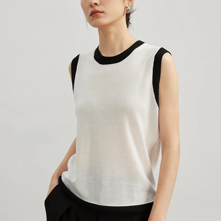 Merino Wool O-Neck Pullover Vest