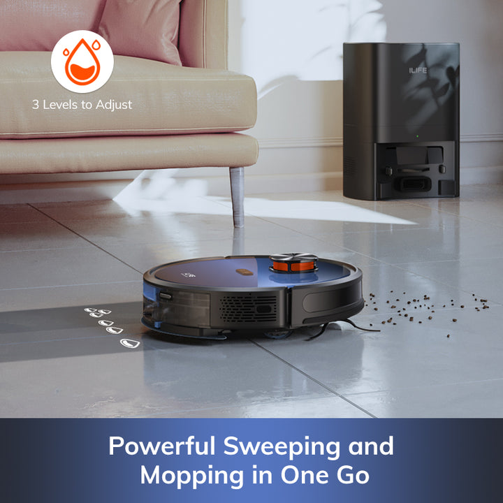 Smart Vacuum Cleaner Robot with Auto-Empty Station, 3000Pa Suction, App Control