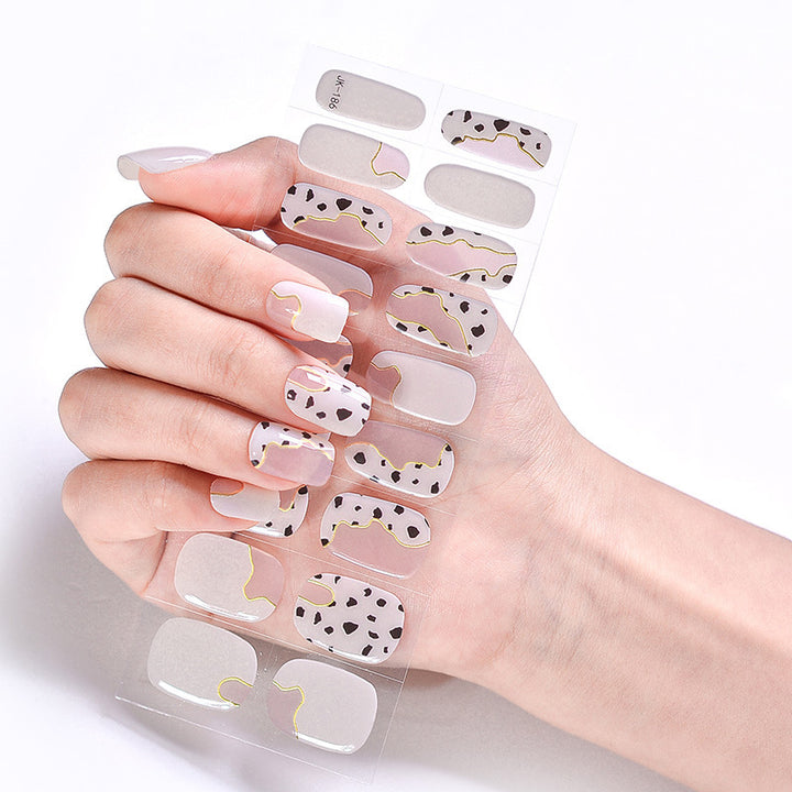 Internet Celebrity Semi-baked Gel Nail Sticker Waterproof And Durable 3d Paper Patch