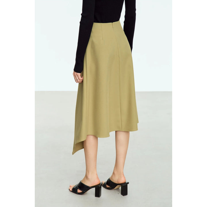 Minimalist Asymmetrical A-Line Midi Skirt