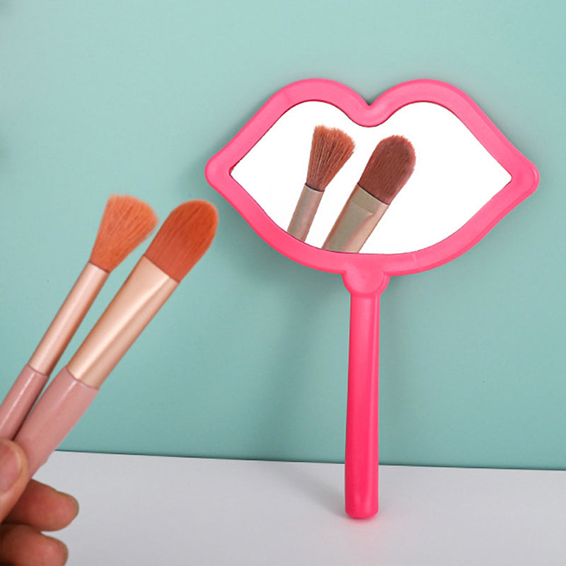 Lip Shaped Handheld Makeup Mirror