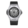 Color: Silver Case Black Leather