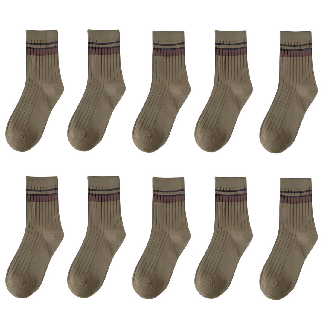 10 Pair Men's Striped Cotton Socks