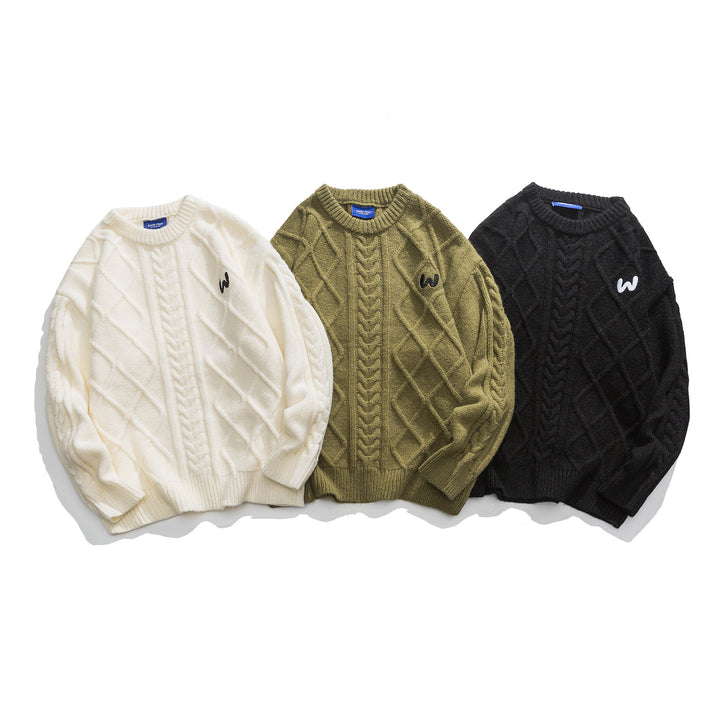 Men's Solid Color Casual Knitted Sweater