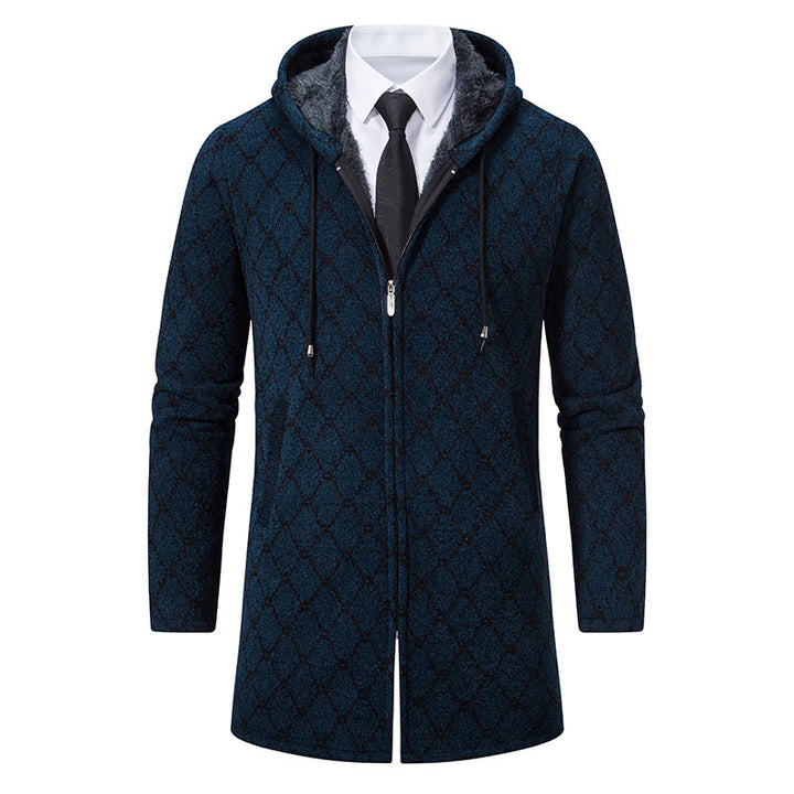 Men's Mid-length Sweater Fashion Casual Hooded Coat