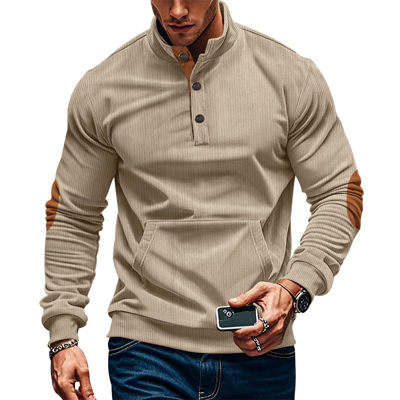 Men's Corduroy Stand Collar Sweater