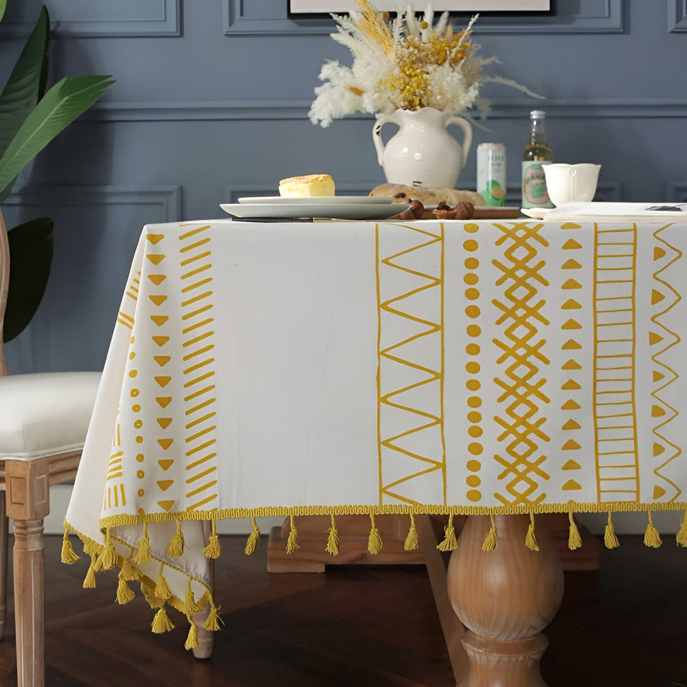 Geometric Tassels Bohemian Tablecloth