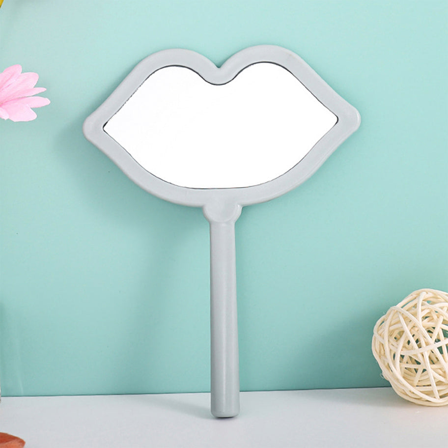 Lip Shaped Handheld Makeup Mirror