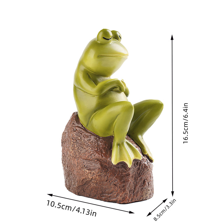 Charming Resin Thinking Frog Figurine