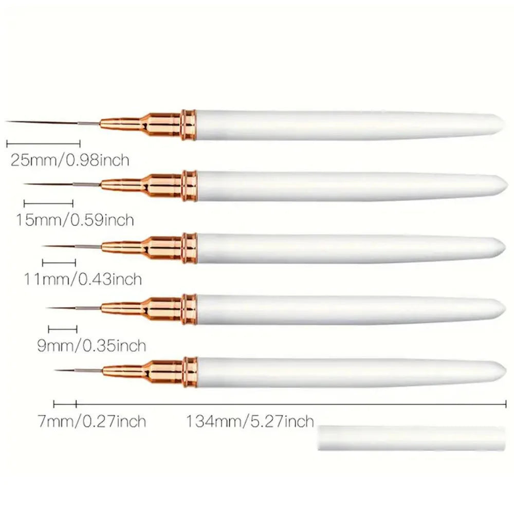 5-Piece Nail Art Liner Brush Set