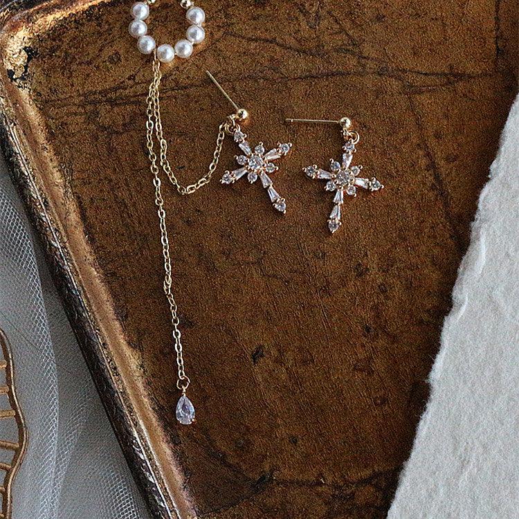Design Cross Niche Pearl Ear Bone Clips - Trendha