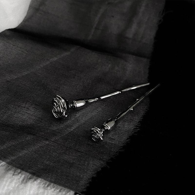 Design Niche Silver Pin Personalized Three-dimensional Earrings - Trendha