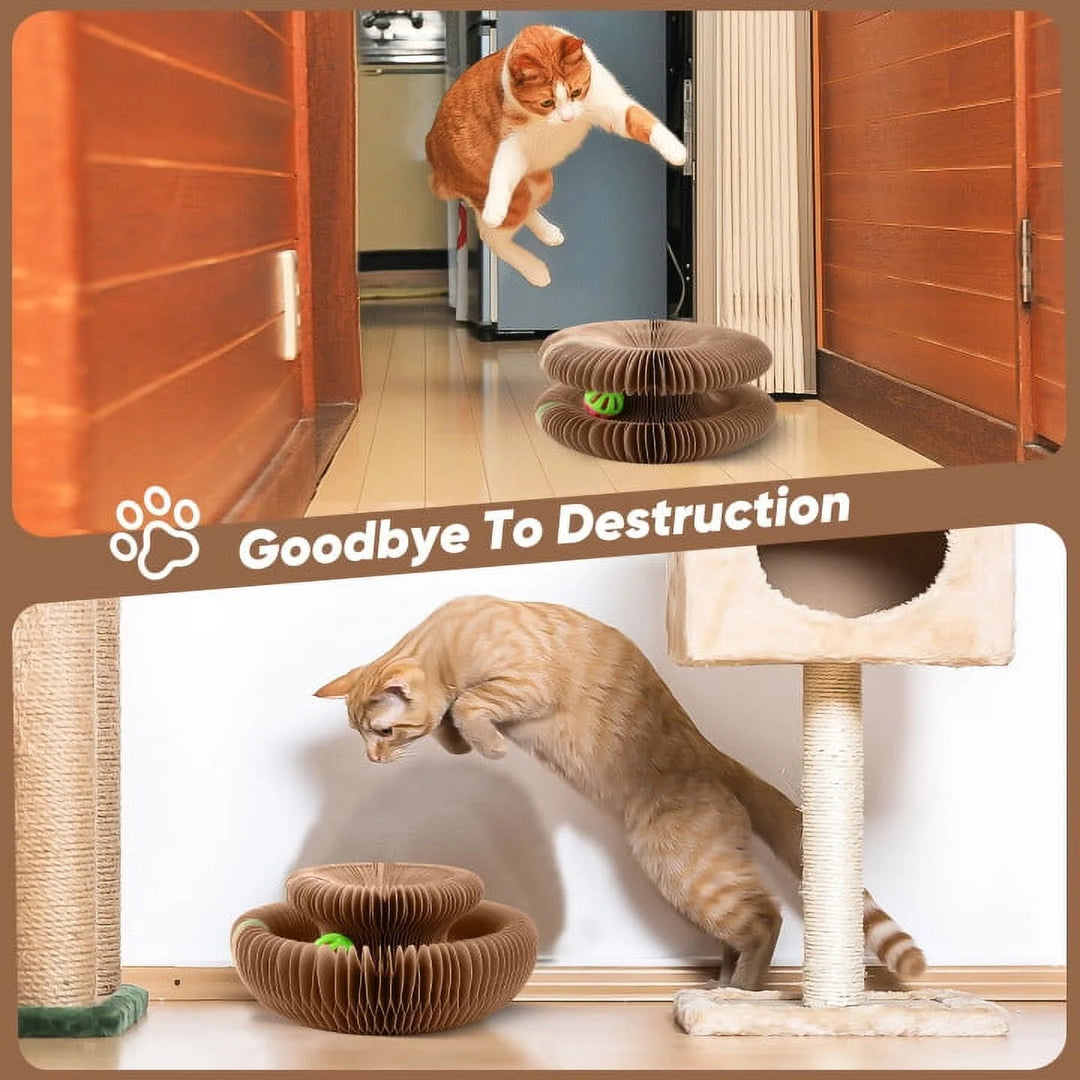 Magic Foldable Cat Scratch Board with Bell