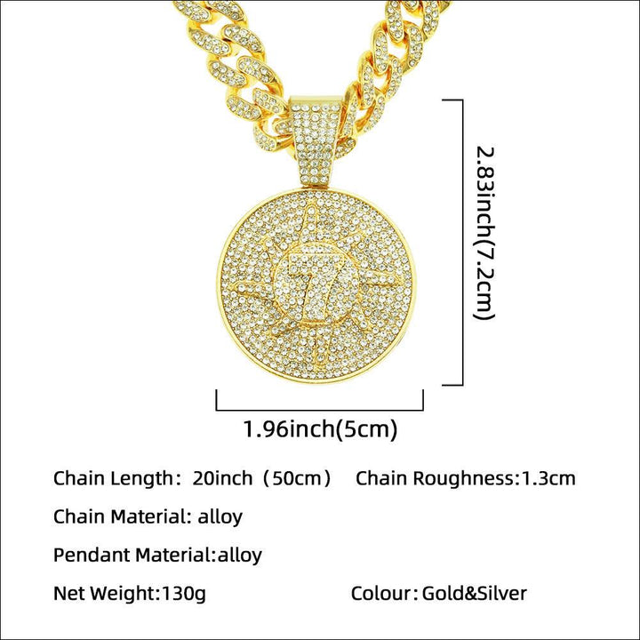 Diamond Digital Round Pendant Necklace - Trendha