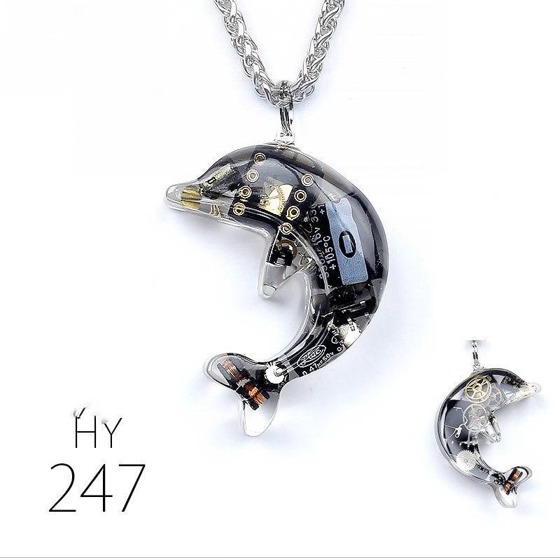 Dolphin Steampunk Electronic Pendant Necklace - Trendha