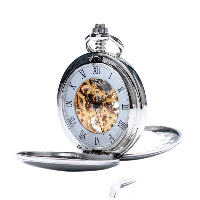 Double Open Cover Classic Simple Retro Pocket Watch For Men And Women - Trendha