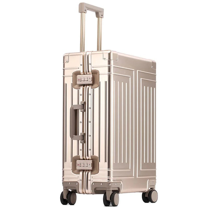 Aluminum Alloy Rolling Suitcase: Spinner Wheels, Lockable, Multiple Sizes