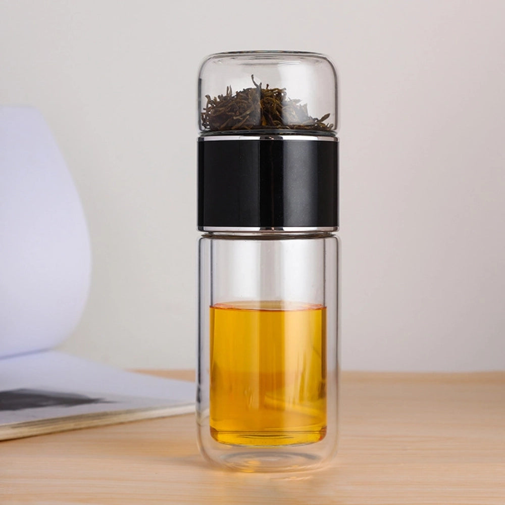 High Borosilicate Glass Tea Infuser Water Bottle