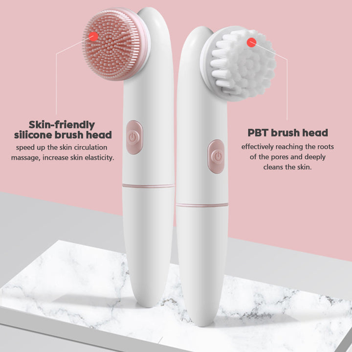 2-in-1 Waterproof Electric Face Cleansing Brush and Massager