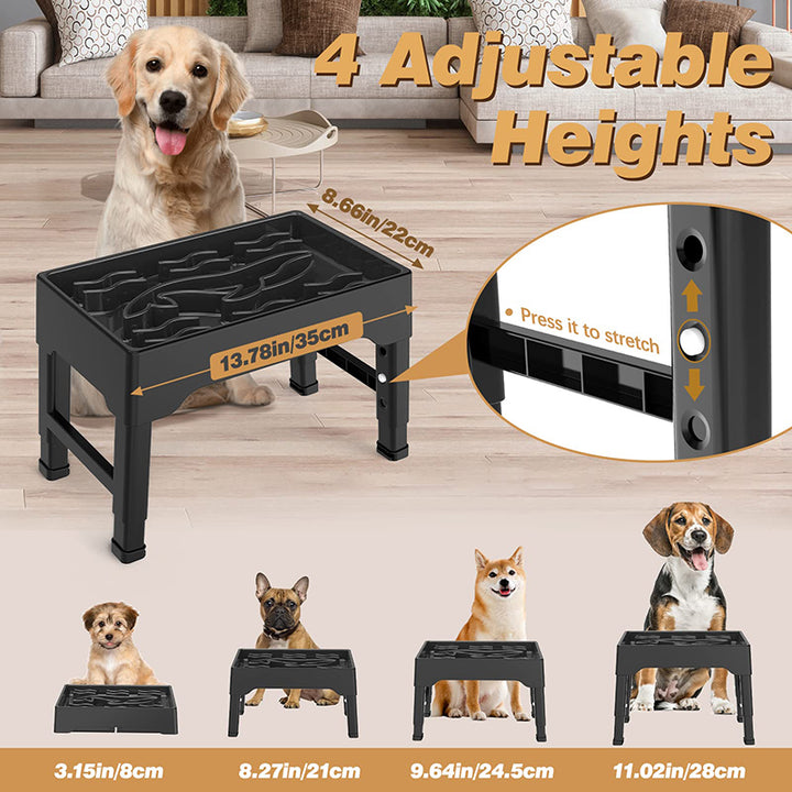 Adjustable Elevated Dog Bowls with Slow Feeder for Large Dogs