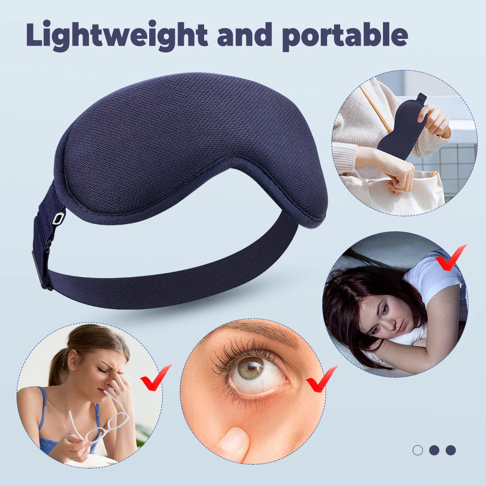 Electric Steam Eye Mask with 3D Hot Compress & Vibration Massage for Fatigue Relief and Better Sleep