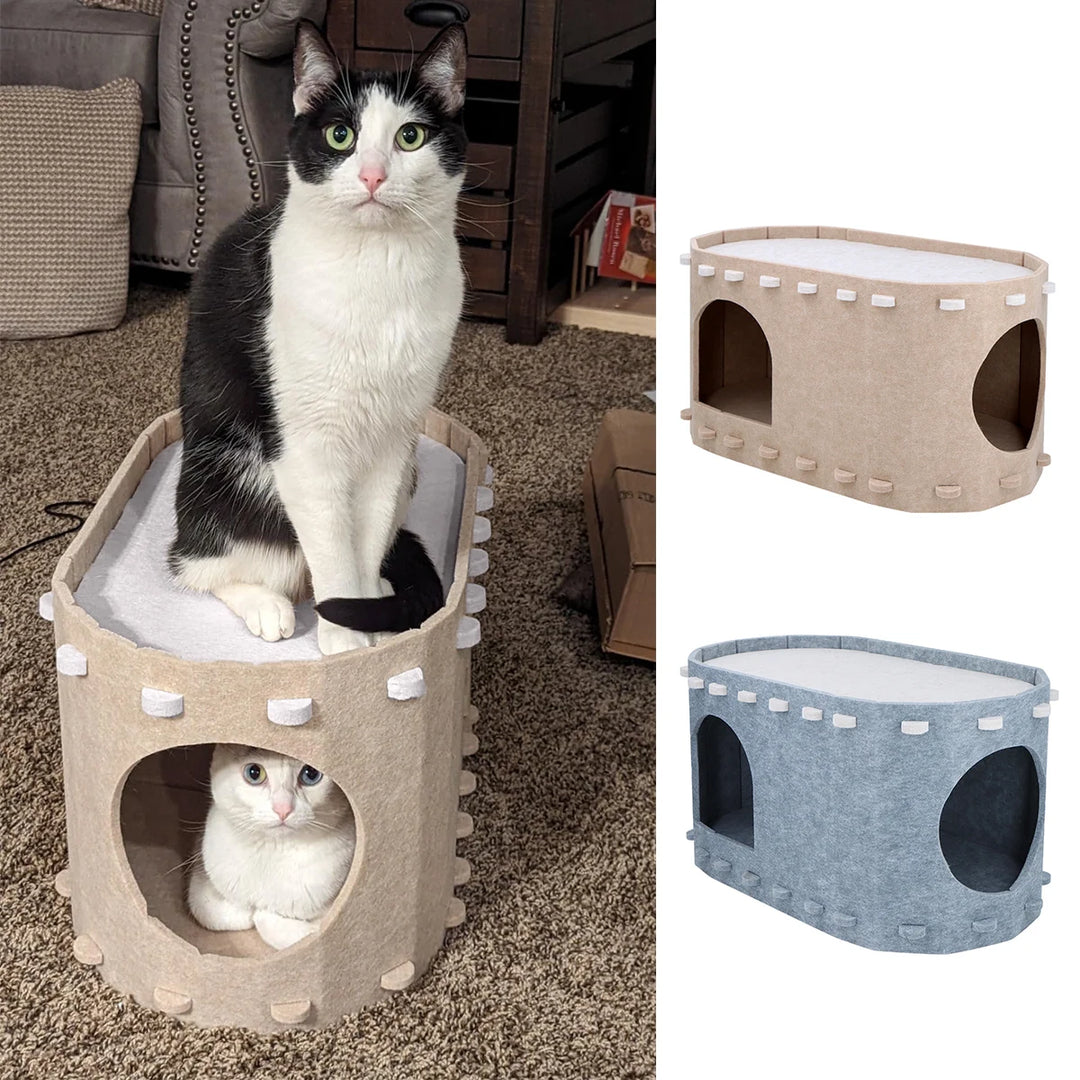 2-in-1 Cat Hammock and Hiding House - Spacious & Scratch Resistant