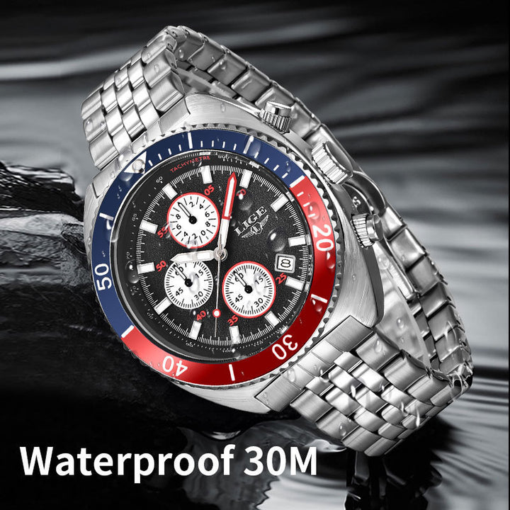 Fashion Trend Multi-functional Student Men's Large Dial Waterproof Quartz Watch