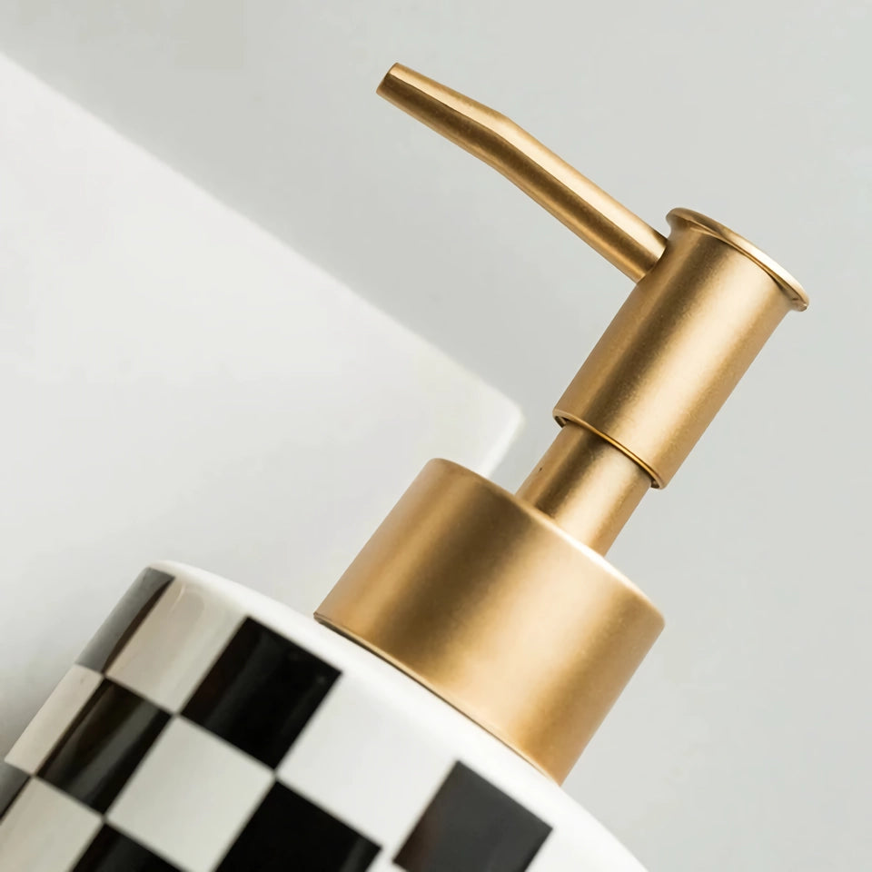 Elegant Plaid Ceramic Bathroom Dispenser