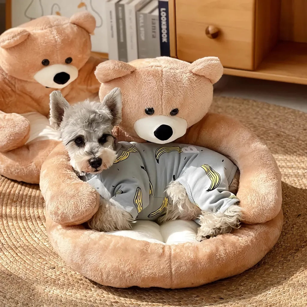 Plush Teddy Bear Pet Bed