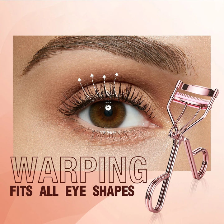 Precision Eyelash Curler with Built-in Comb and Silicone Refill Pads