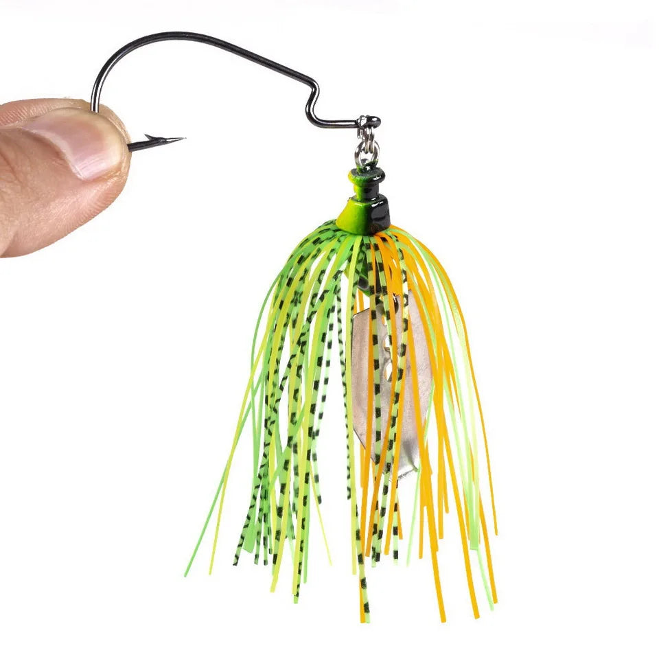 100mm 11g Metal Blade Fishing Lure with Rubber Skirt