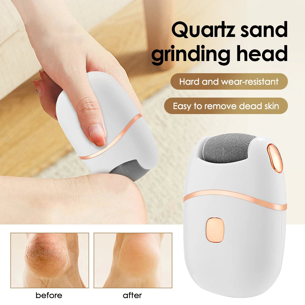 Rechargeable Electric Foot Grinder with 2 Grinding Heads for Smooth Feet