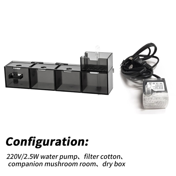 3-in-1 Silent Waterfall Fish Tank Filter Box with Built-in Purifier