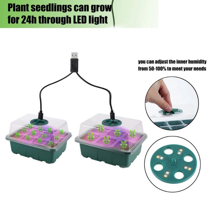 Seed Starter Tray Kit with LED Grow Lights