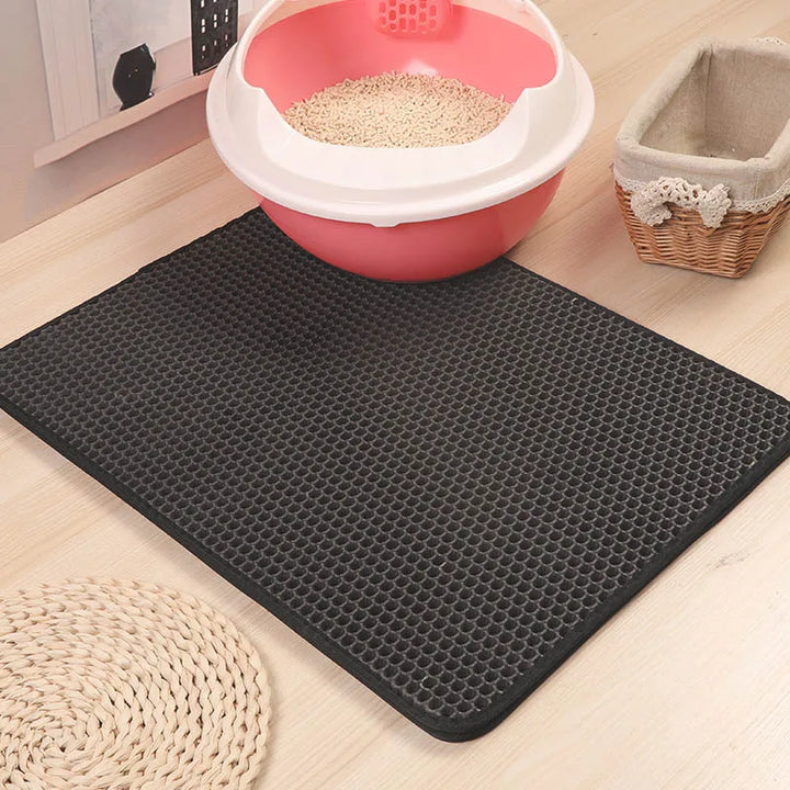 Foldable Waterproof Cat Litter Mat – Double-Layer EVA Litter Catcher