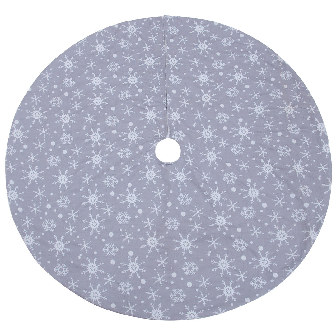 Gray Background White Snowflake Tree Skirt Dress Up Props