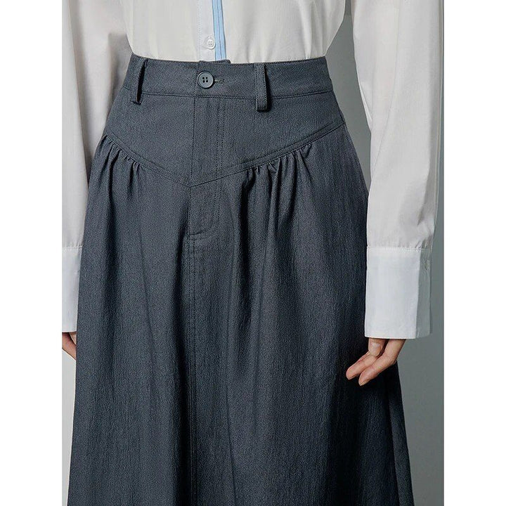 Women's Elegant Vintage Dark Gray Mid-length Skirt