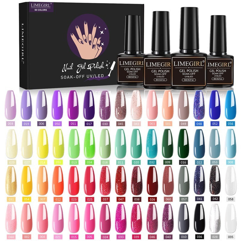 60 Colors Nail Art Functional Adhesive Set Removable