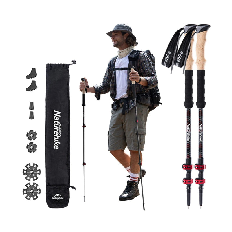 Lightweight Collapsible Carbon Fiber Trekking Poles