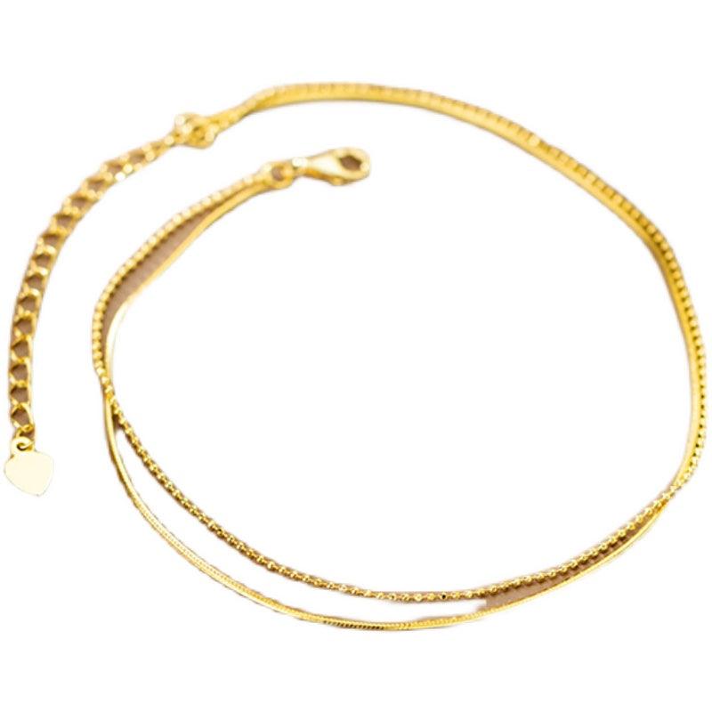 Electroplated 14K Gold Anklet S925 Silver - Trendha