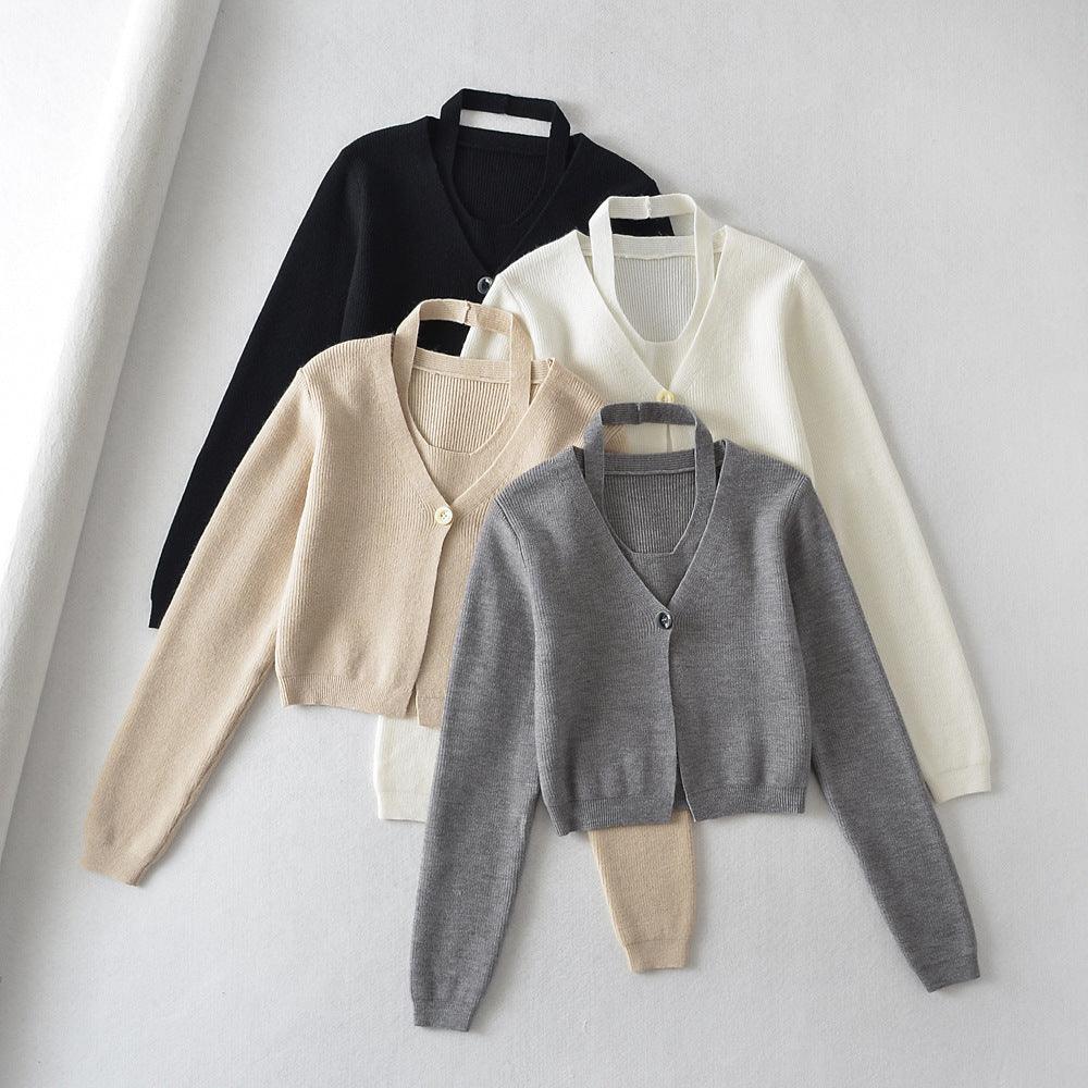 European And American Short Neck Knitting Vest Fashion Suit - Trendha