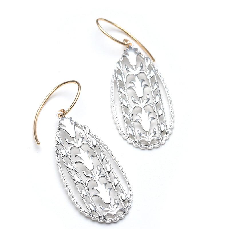 Exquisite Hollow 925 Silver Color Separation Eardrop With High Sense - Trendha