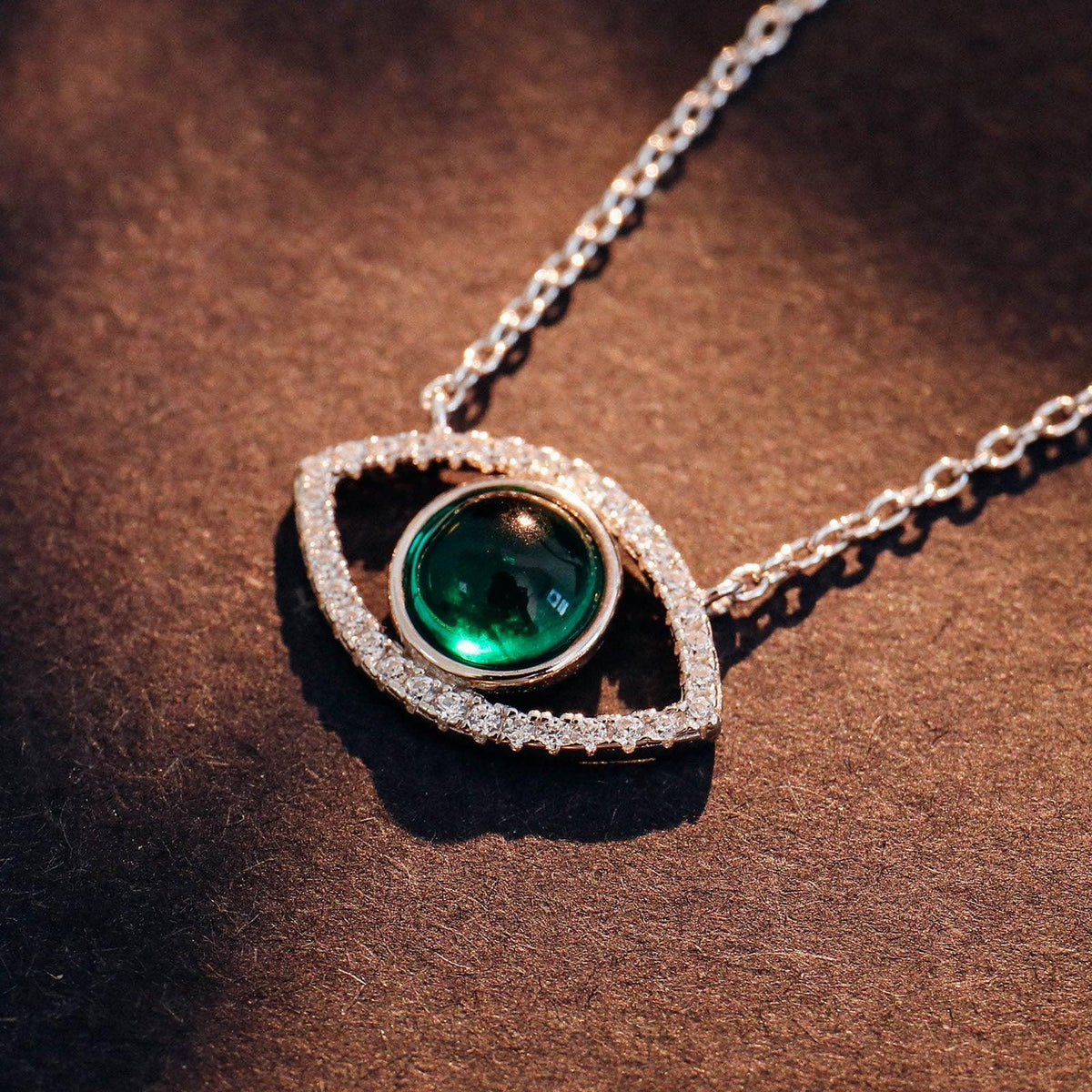 Eye Pendant Emerald Necklace Female - Trendha