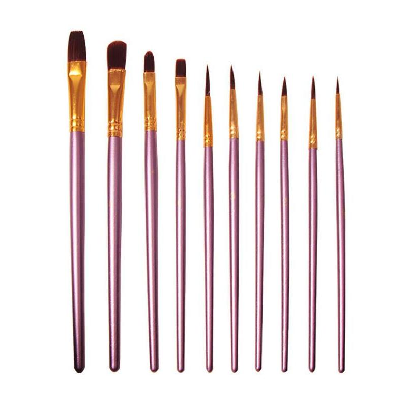 10-Piece Nylon Hair Artist Painting Brush Set