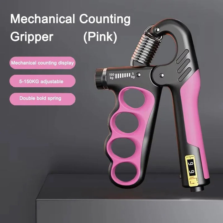 Adjustable Hand Strengthener with 5-100KG Resistance and LCD Counter