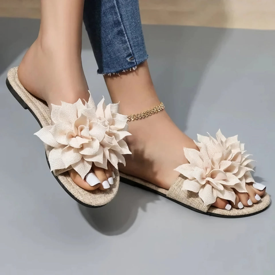 Women's Floral Slide Sandals - Casual Summer Footwear