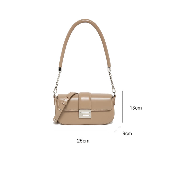 Elegant Microfiber Leather Chain Shoulder Handbag